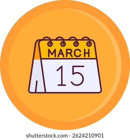 15 de Marzo Línea Vector Icon Design