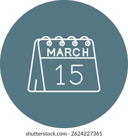 15 de Marzo Línea Vector Icon Design