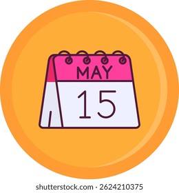 15 de mayo Línea Vector Icon Design