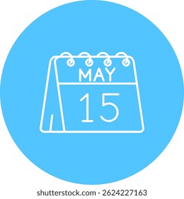 15 de mayo Línea Vector Icon Design