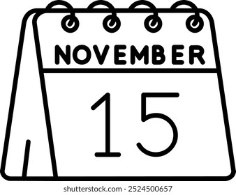 15 de Noviembre Línea Vector Icon Design
