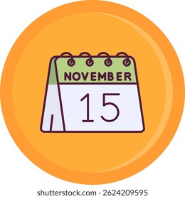 15th of November Line vector Icon Design