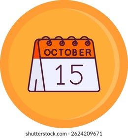 15 de Octubre Línea Vector Icon Design