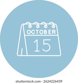 15 de Octubre Línea Vector Icon Design