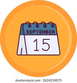 15 de septiembre Línea Vector Icon Design