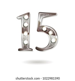 15th silver anniversary logo, ten years birthday celebration solated on white background