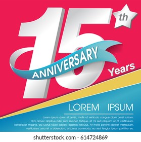 15th Year Anniversary Celebration Design, Number vector template