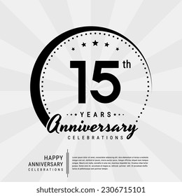 15th year anniversary design template. vector template illustration