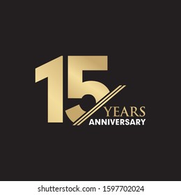 15th Year anniversary emblem logo design inspiration vector template