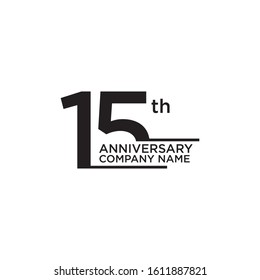 15th year anniversary icon logo design vector template