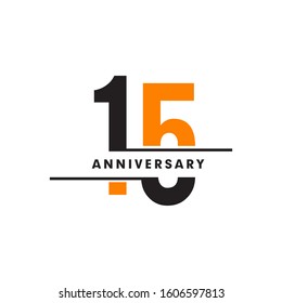 15th year celebrating anniversary logo design template