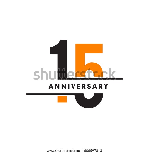 15th Year Celebrating Anniversary Logo Design Stock Vector (Royalty ...