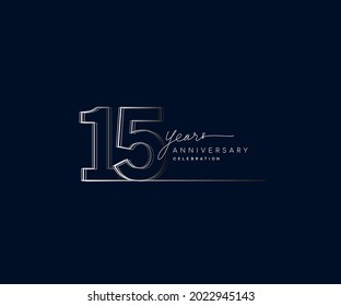 15th years anniversary celebration logotype with linked number. Simple and modern design, vector design for anniversary celebration.