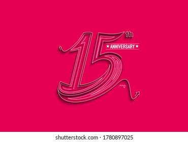 15 Años Celebración Diseño del Vector de Tipografía.