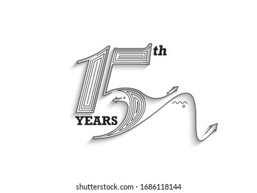 15th Years Anniversary Celebration Vector Design.