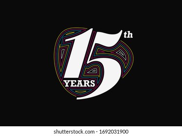 15th Years Anniversary Celebration Vector Design.