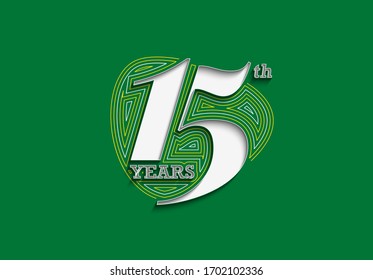 15th Years Anniversary Celebration Vector Design.