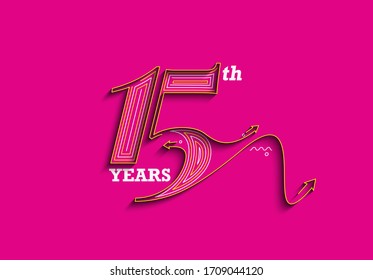 15th Years Anniversary Celebration Vector Design.