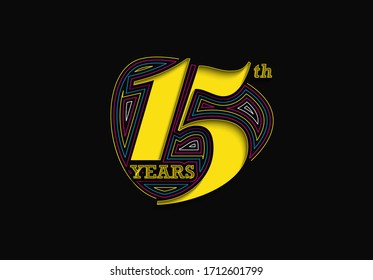 Diseño vectorial de la celebración del 15º Aniversario.