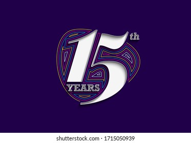 15th Years Anniversary Celebration Vector Design.