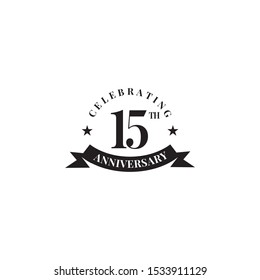 15th years anniversary emblem logo design vector illustration template