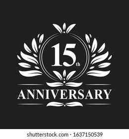 15th years Anniversary logo, luxurious 15th Anniversary design celebration.