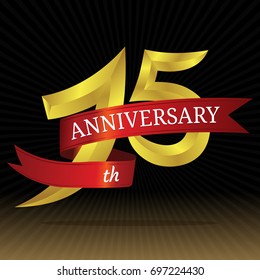 15th years anniversary vector symbol.