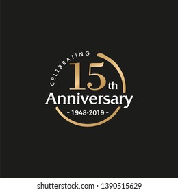 15TH/fifteen/15 Years Anniversary Logo Vector Template Design Illustration