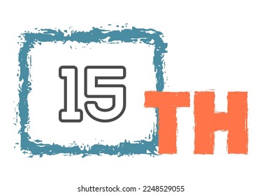 15tth Ordinal Numbers counting vector art 