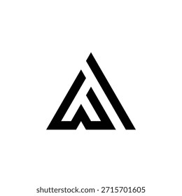 Beschreibung in 15 Wörtern:
Minimales Dreieck-Monogramm-Logo, das AW- oder WA-Buchstaben für moderne Markenidentitätsprojekte weltweit kombiniert