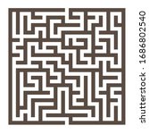 15x15 rectangular maze with brown thick walls and no solution