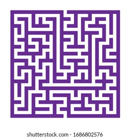 15x15 rectangular maze with purple thick walls and no solution