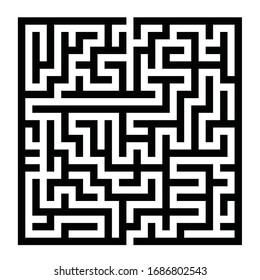 15x15 rectangular maze with thick walls and no solution