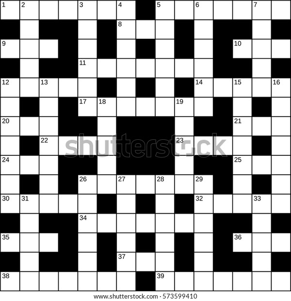 15x15 Squares Empty Britishstyle Crossword Grid Stock Vector (Royalty