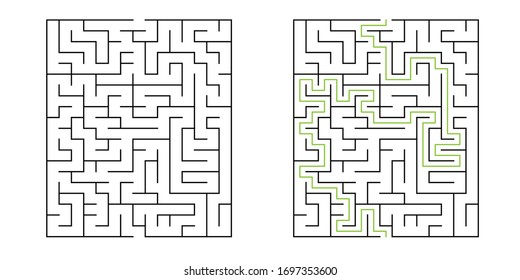 15x20 rectangle maze with solution