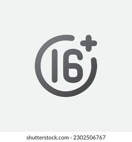 16 Age Limit Symbol Icon Vector Illustration