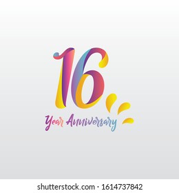 16 anniversary vector concept template design