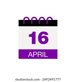 16 april calendar date icon vector eps