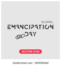 "16 April Emanicipation Day" Typographic Vector Icon Illustration