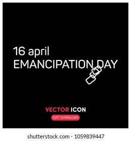 "16 April Emanicipation Day" Typographic Vector Icon Illustration