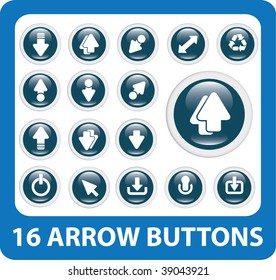 16 arrow buttons. vector