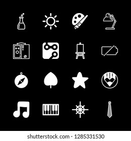 16 art icons with tie and composition in this set