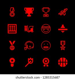 16 athlete icons with american football helmet and fighter in this set