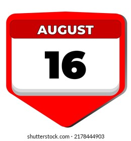 16 August vector icon calendar day. 16 date of august. Sixteenth day of august. 16th date number. 16 day calendar. Sixteen date. Cyprus Independence Day, Palio di Siena