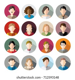 Super Set Profile Photos Flat Design Stock Vector (Royalty Free) 1188162118