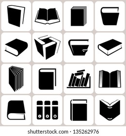 16 book icons set