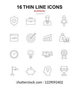 16 business icon set. Businessman icon.  Development icon.