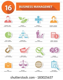 16 Business management icons,vector