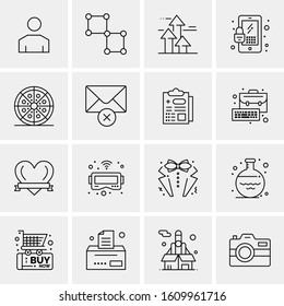 16 Business Universal Icons Vector. Creative Icon Illustration to use in web and Mobile Related project.