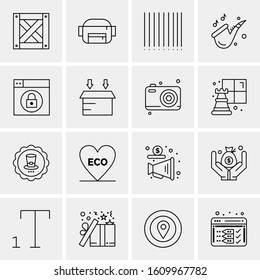 16 Business Universal Icons Vector. Creative Icon Illustration to use in web and Mobile Related project.